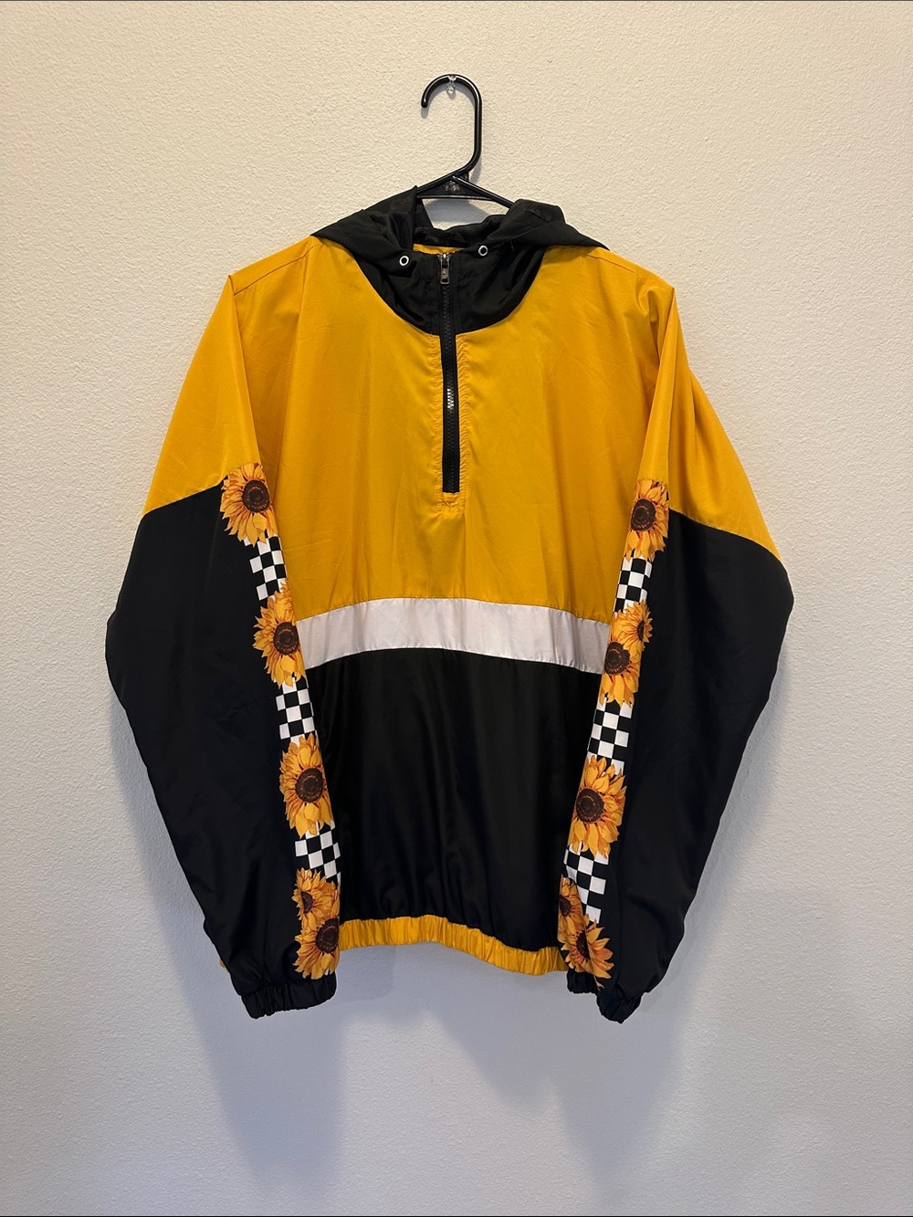 Stella Tweed Yellow & Black Sunflower Windbreaker Bomber